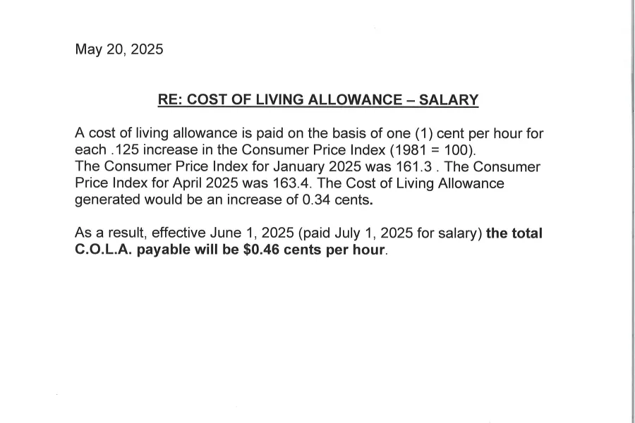 COLA - May 20, 2025