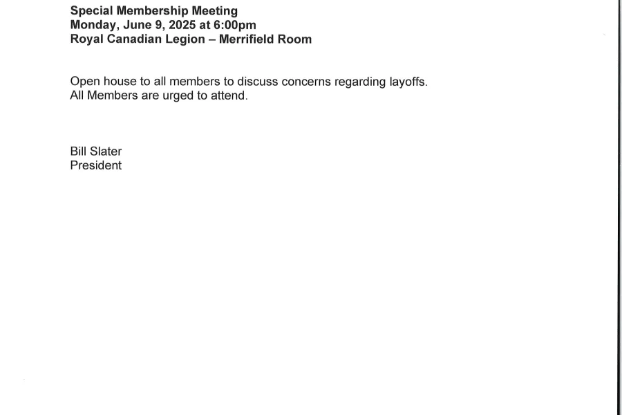 Special Membership Meeting 