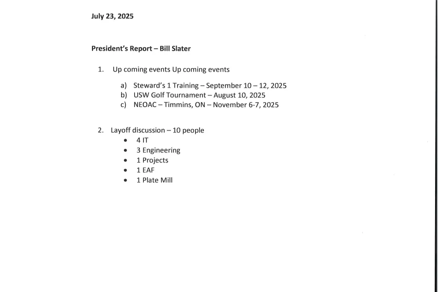 President's Report