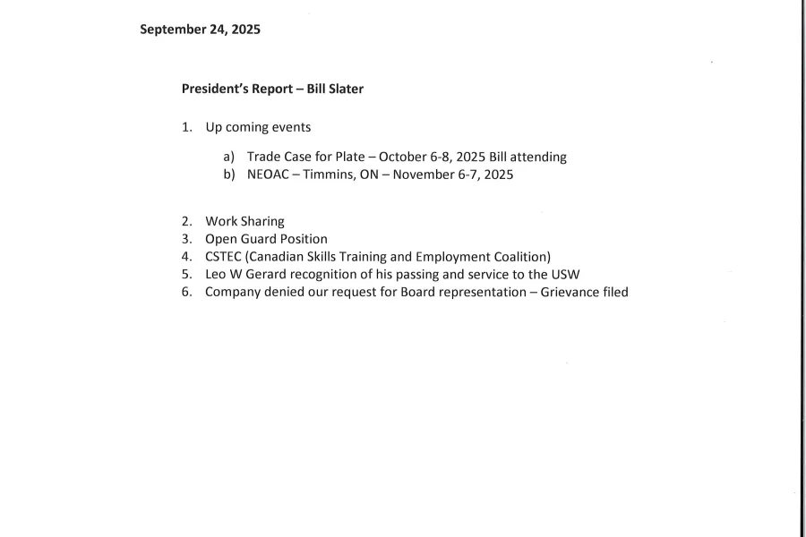 President's Report