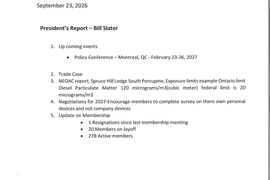 President's Report